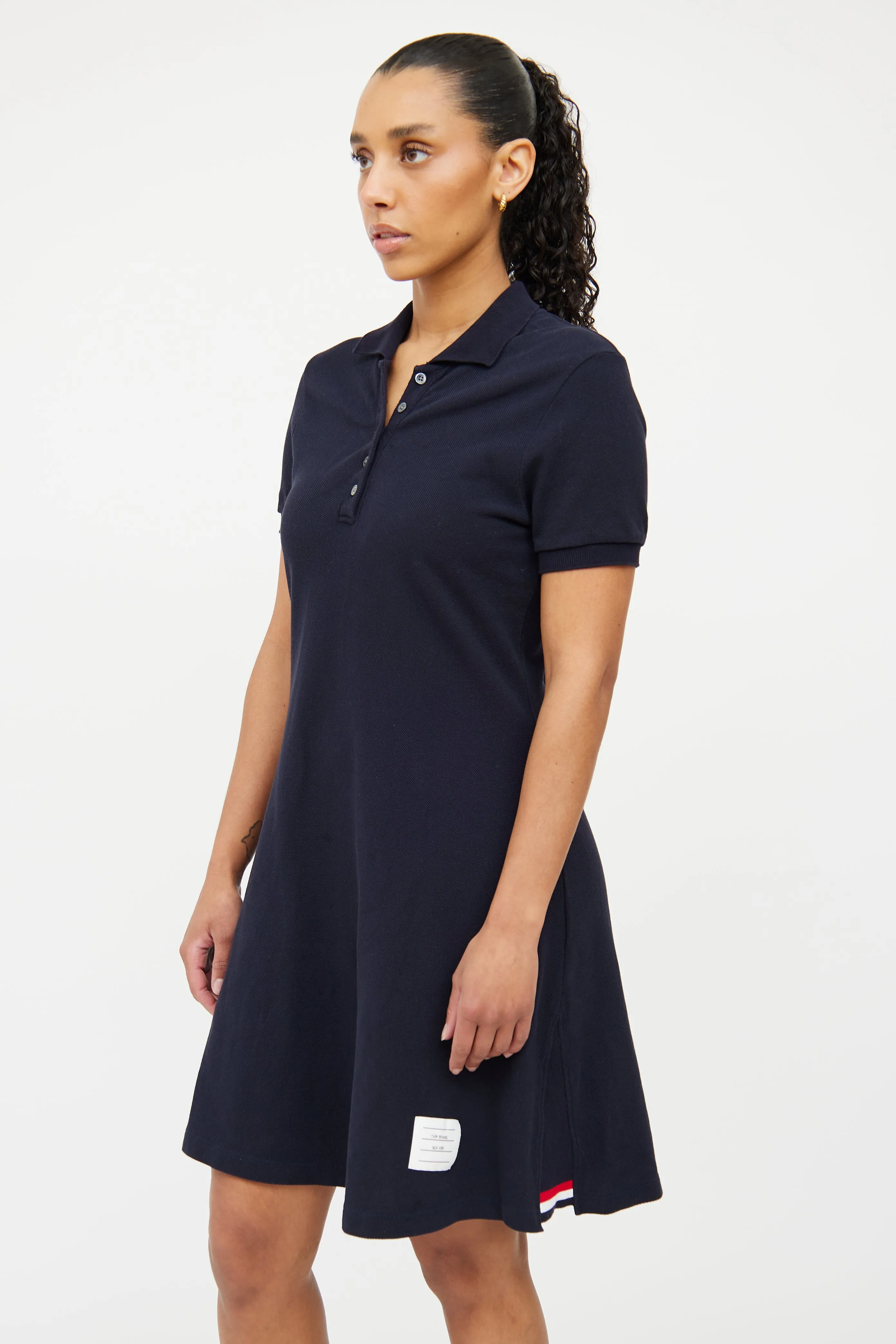 Navy Cotton Tennis Dress