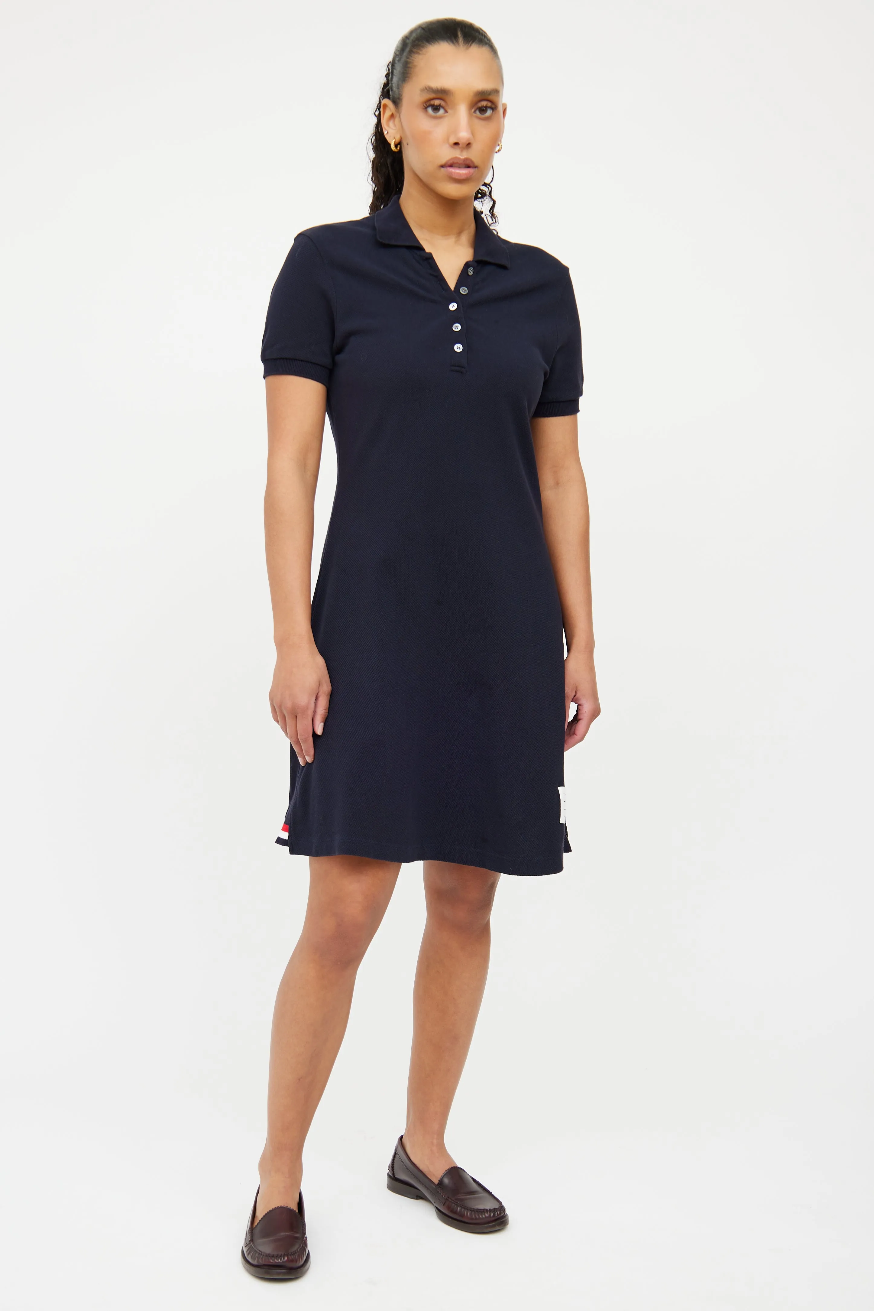 Navy Cotton Tennis Dress