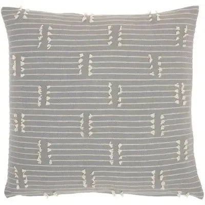 New - 18"x18" Broken Striped Square Throw Pillow Gray - Kathy Ireland Home