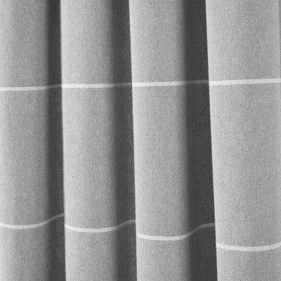 New - Set of 2 (84"x42") Farmhouse Boho Striped Woven Tassel Yarn Dyed Cotton Window Curtain Panels Light Gray - Lush Décor