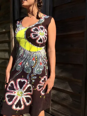 Night Bloom Flower Power Organic Cotton Batik Dress