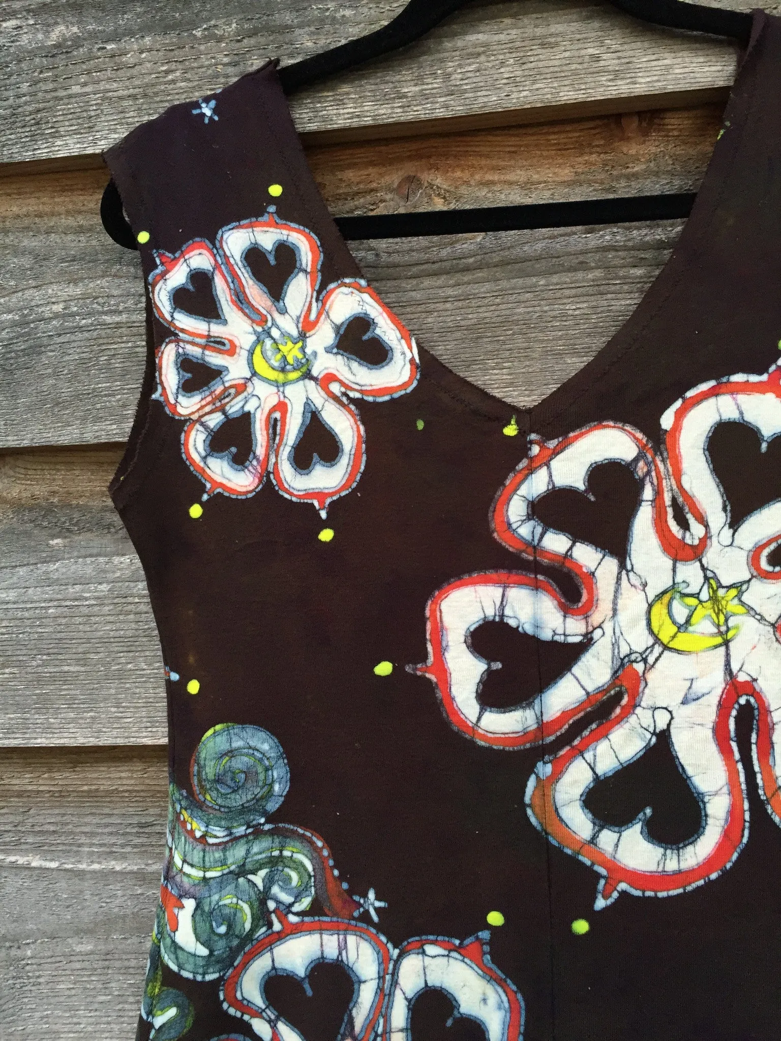 Night Bloom Flower Power Organic Cotton Batik Dress