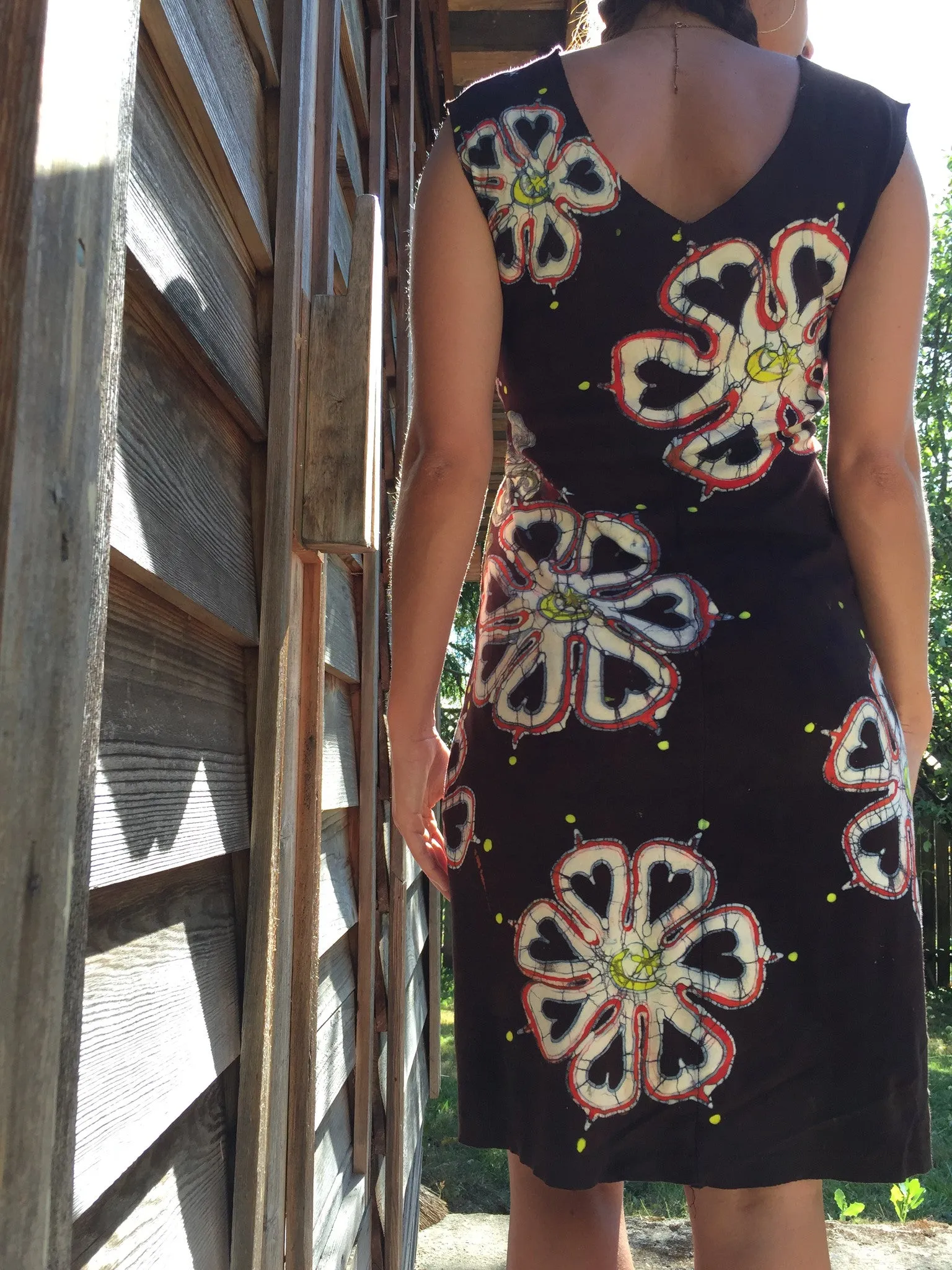 Night Bloom Flower Power Organic Cotton Batik Dress