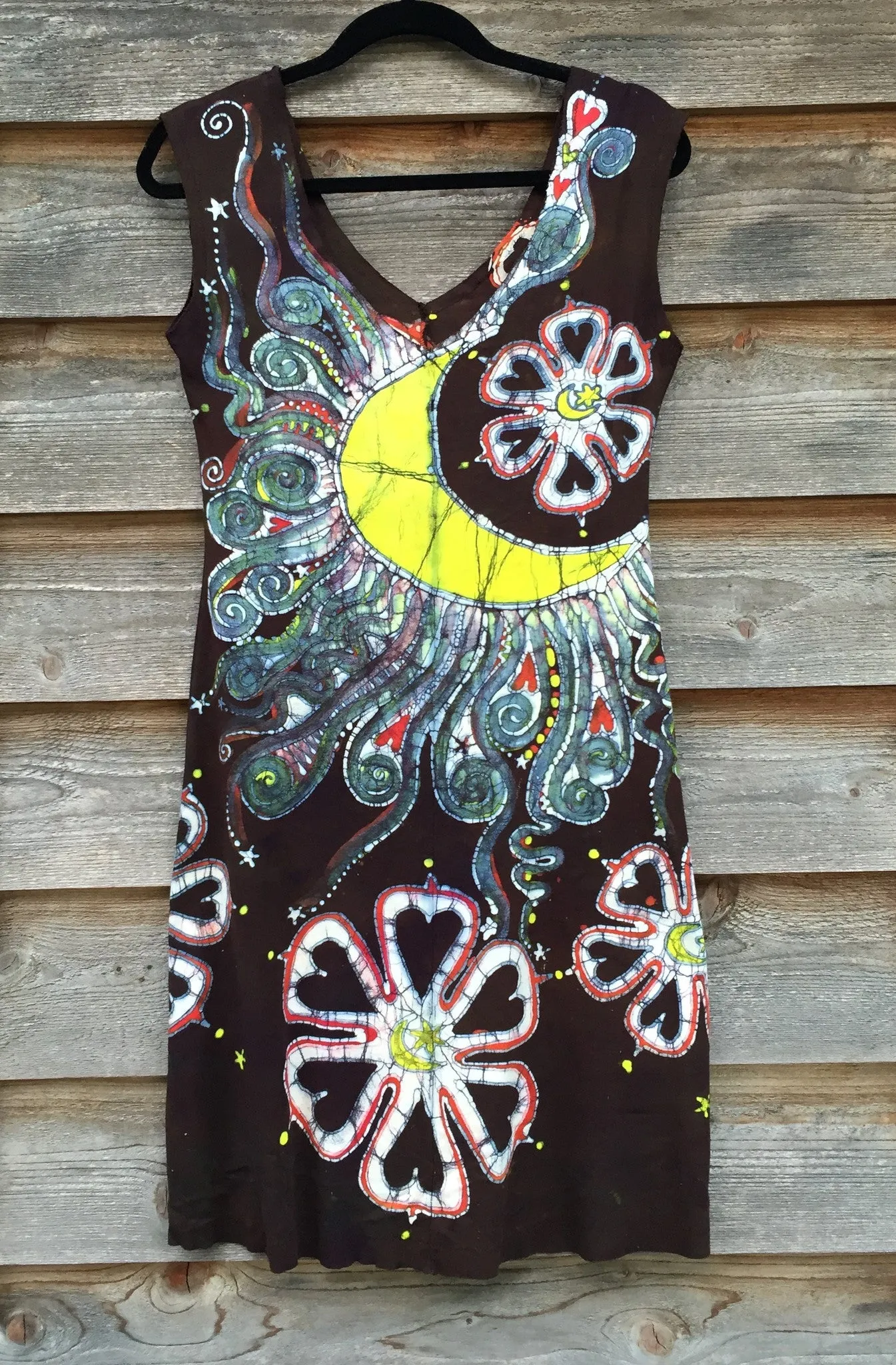 Night Bloom Flower Power Organic Cotton Batik Dress