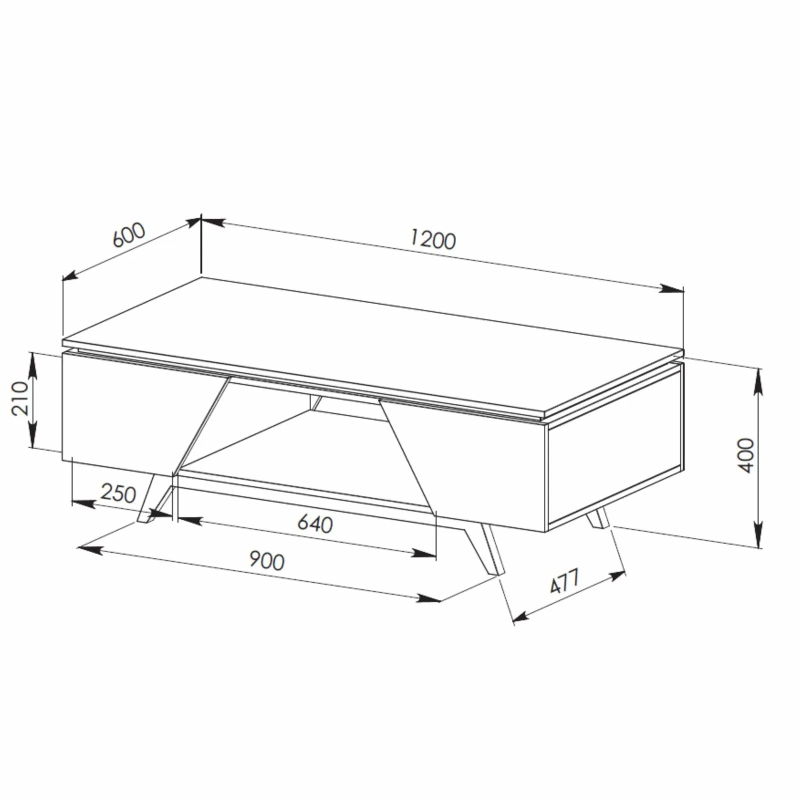 NORDIC 1200 Coffee Table Oak by Criterion