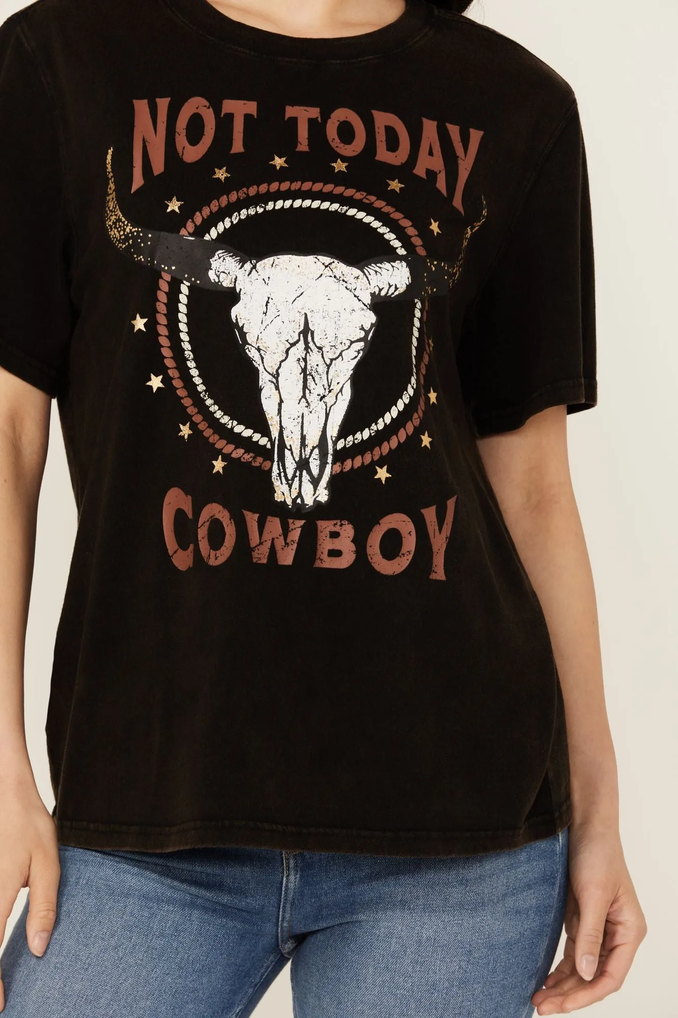 Not Today Cowboy Boyfriend Fit Short Sleeve Graphic Tee