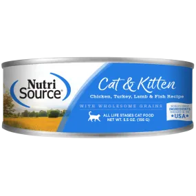 Nutrisource Chicken, Turkey, Lamb, and Fish Canned Cat Food 5.5 oz