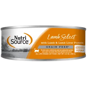 Nutrisource Lamb & Lamb Liver Select Grain-Free Canned Cat Food 5.5 oz