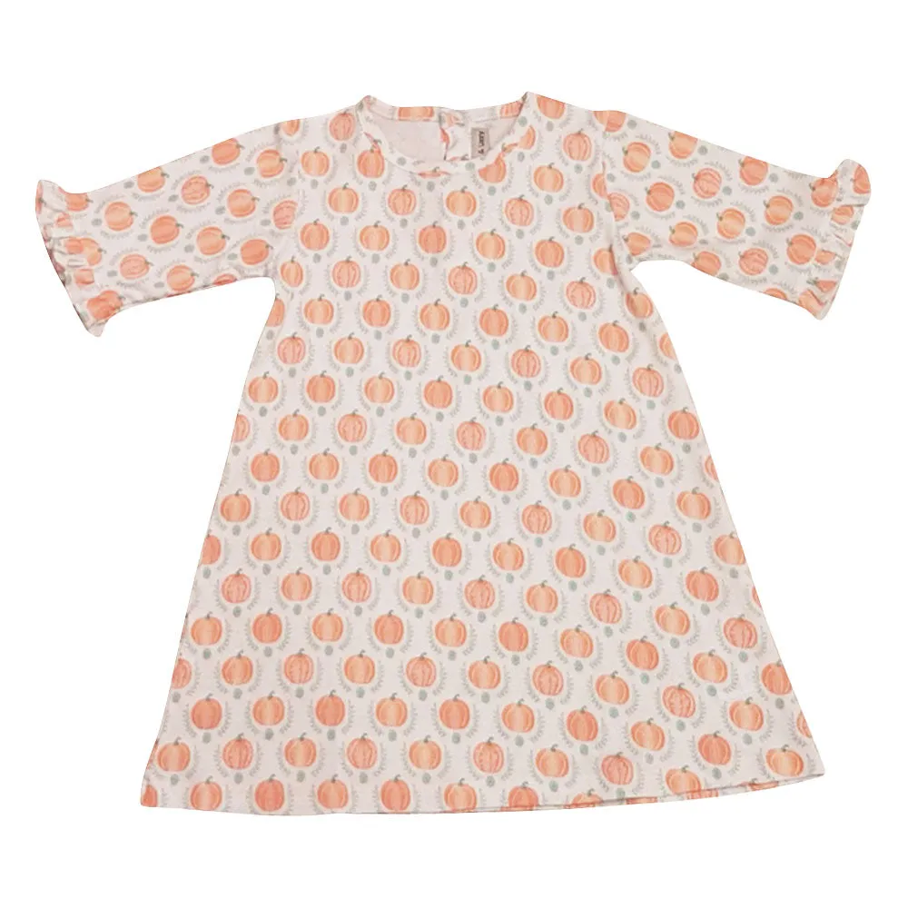 Pima Cotton Knit Pumpkin A Line  Girl's Dress
