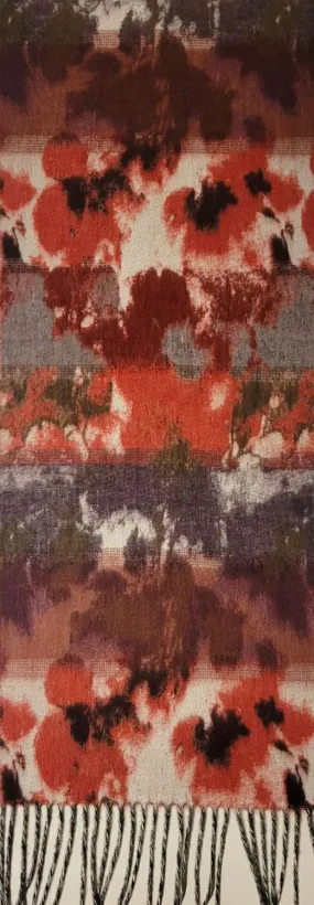 Plum Water Color Pansy Cashmink Scarf