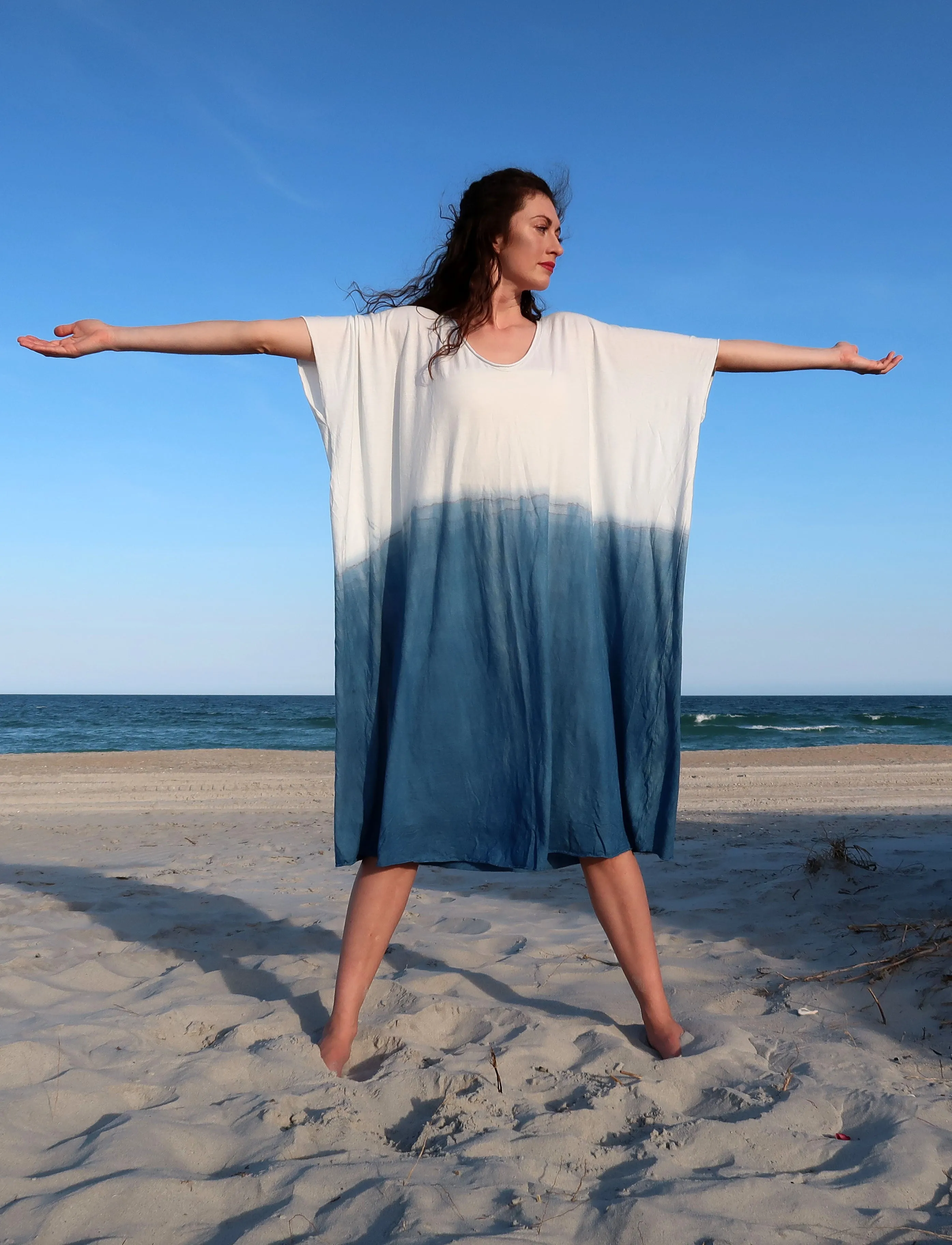 Ritual INDIGO Dip-Dyed Below Knee Kaftan