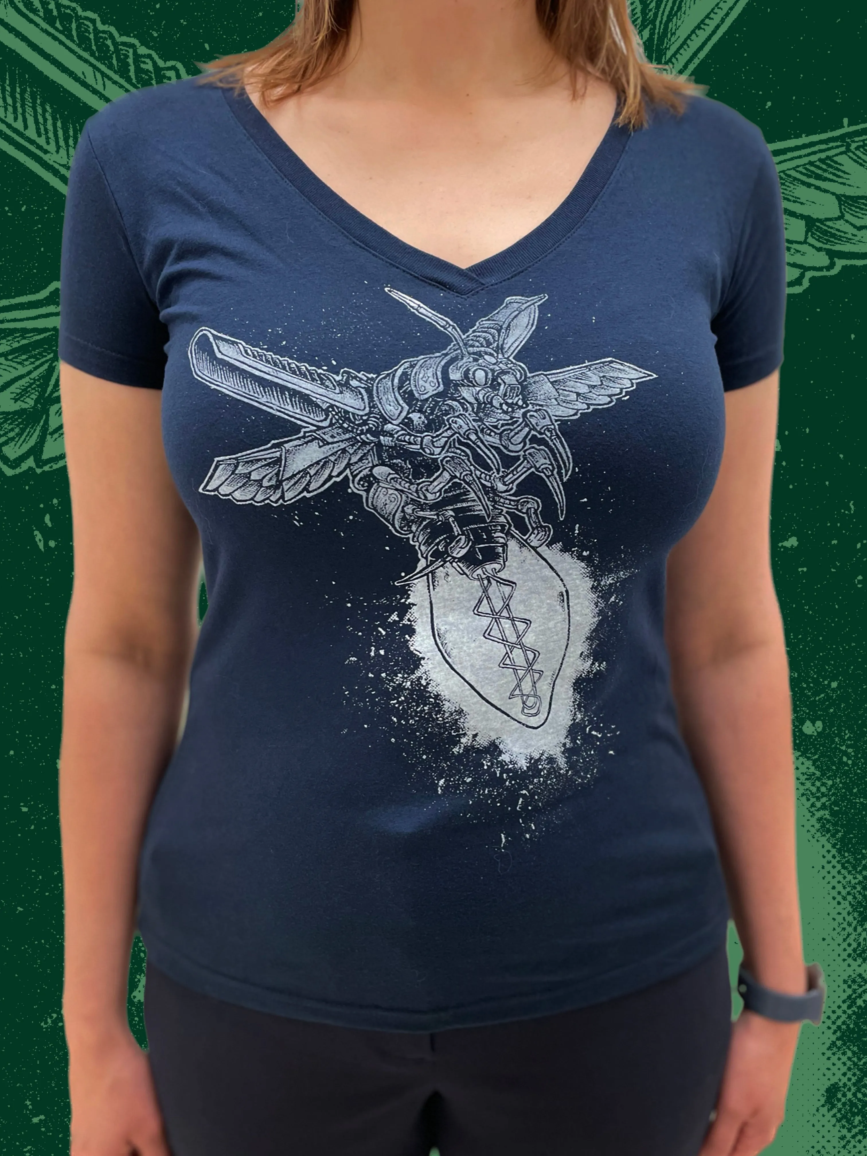 Robotic Firefly - GLOW IN THE DARK Women's V-Neck Tee