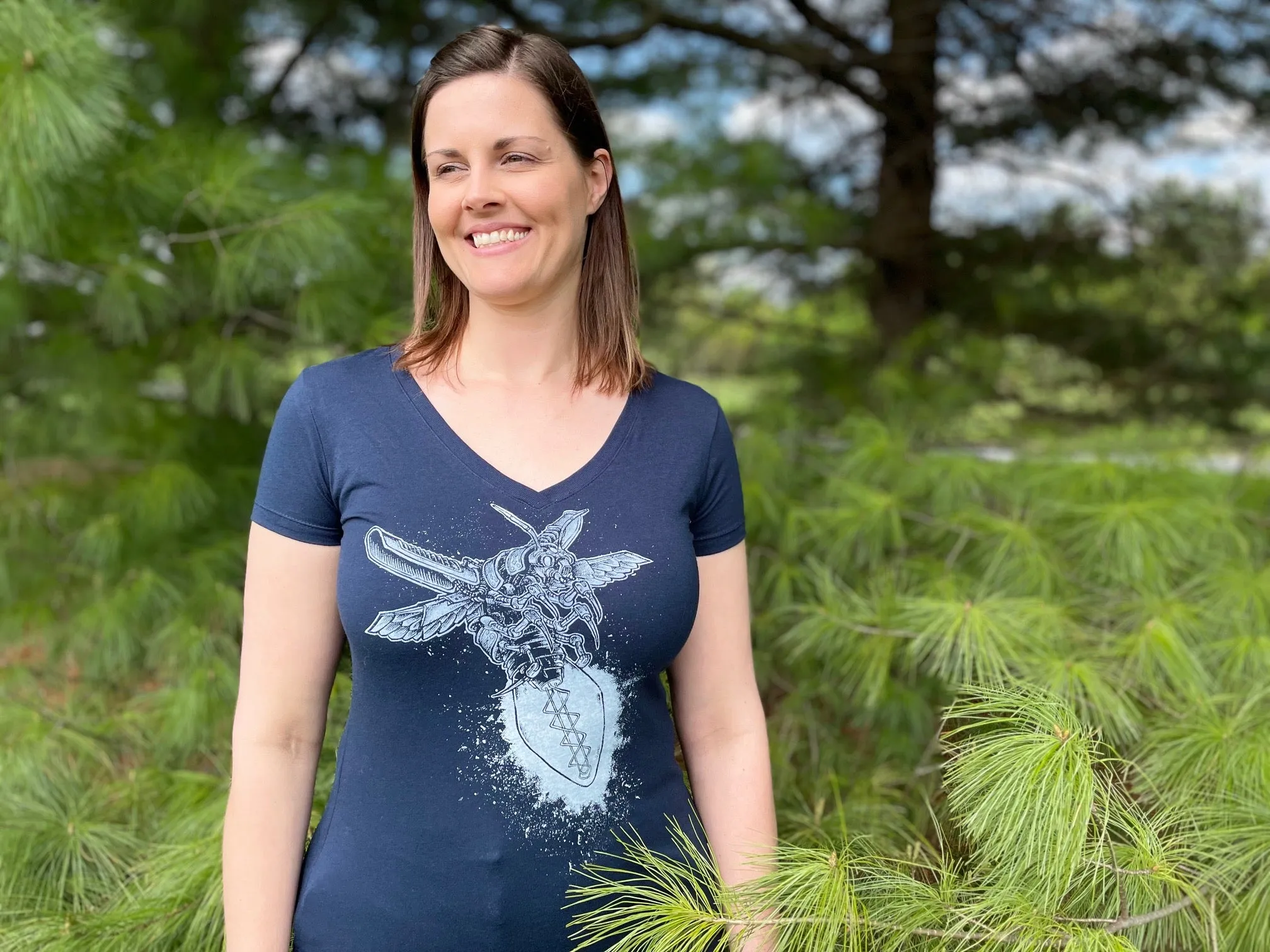 Robotic Firefly - GLOW IN THE DARK Women's V-Neck Tee