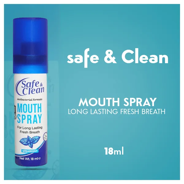 Safe And Clean Mouth Spray Spearmint Flavour 18ml