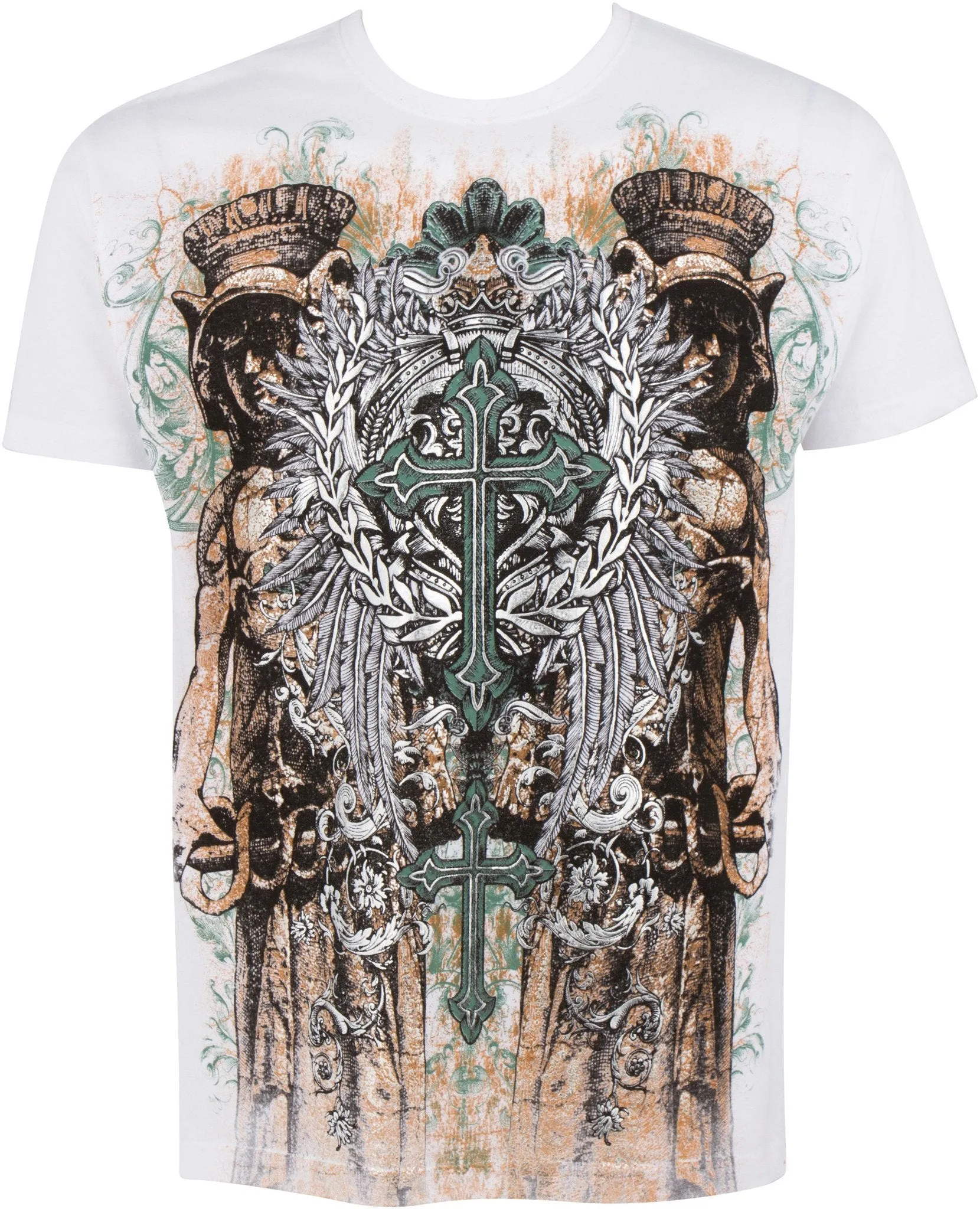 Sakkas Garden of Eden Metallic Embossed Mens Fashion T-Shirt