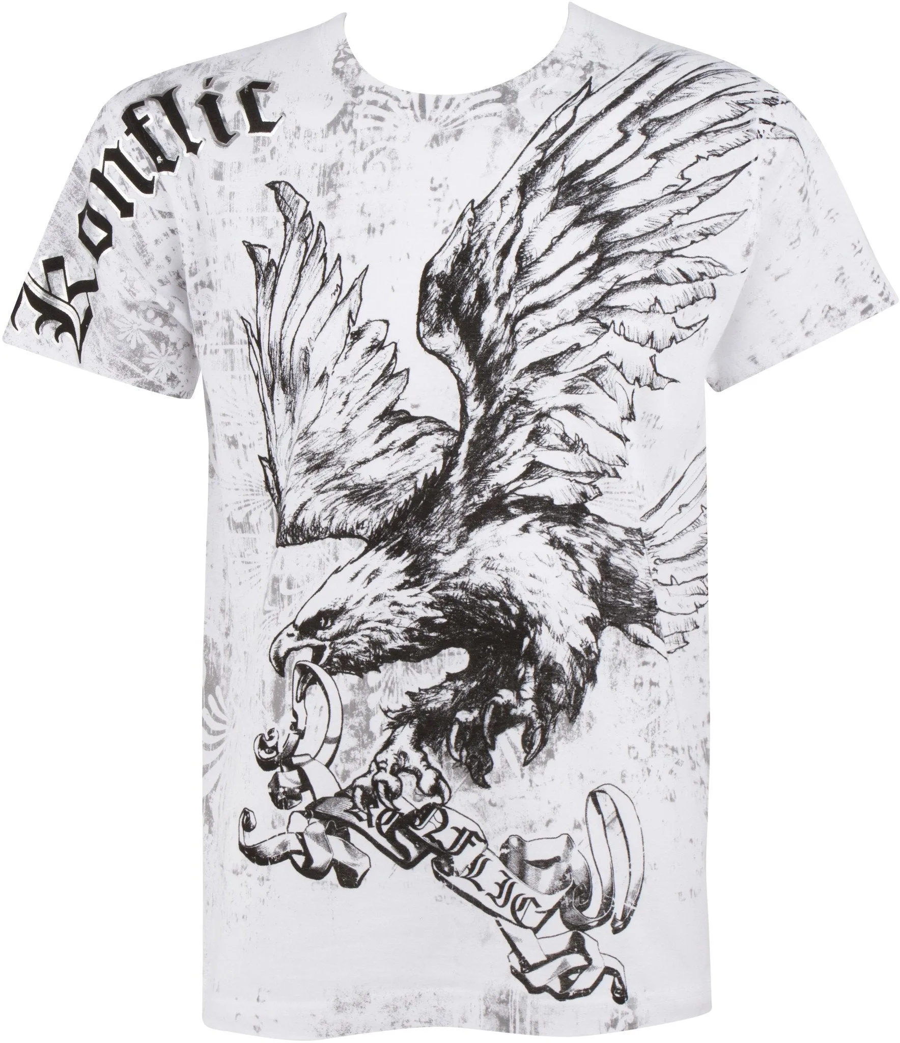 Sakkas Noble Eagle Metallic Embossed Mens Fashion T-Shirt