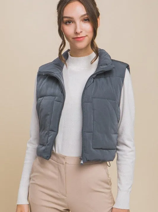 Say Yes to the Vest Puffer Vest With Pockets