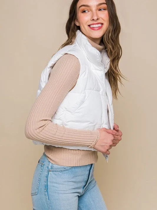Say Yes to the Vest Puffer Vest With Pockets