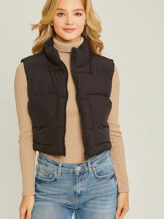 Say Yes to the Vest Puffer Vest With Pockets