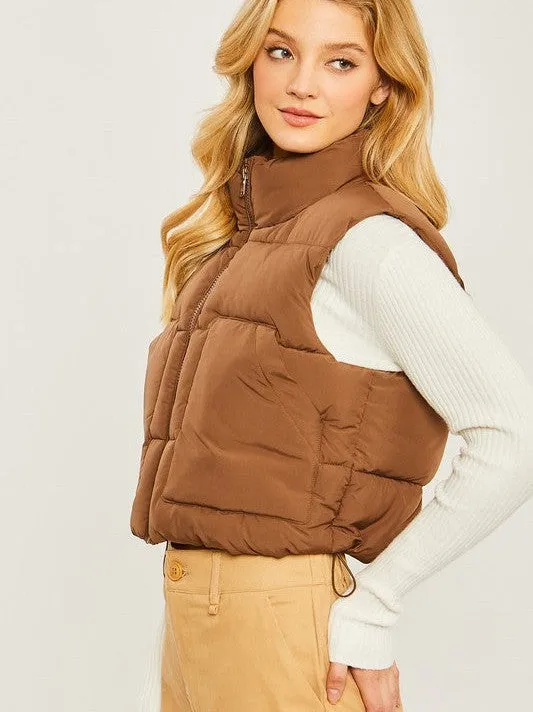 Say Yes to the Vest Puffer Vest With Pockets