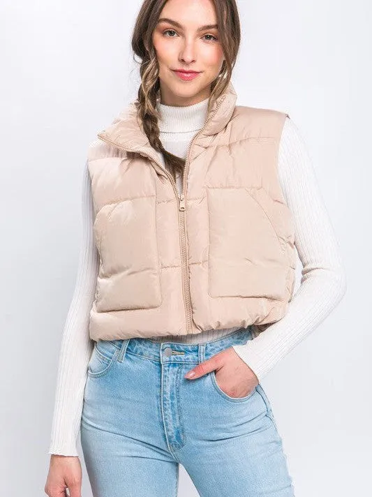 Say Yes to the Vest Puffer Vest With Pockets