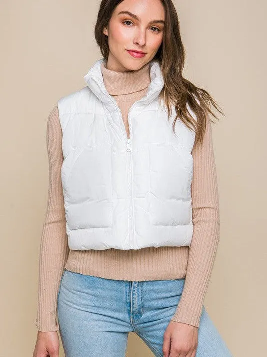 Say Yes to the Vest Puffer Vest With Pockets