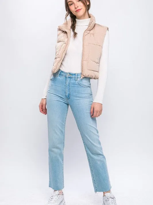 Say Yes to the Vest Puffer Vest With Pockets