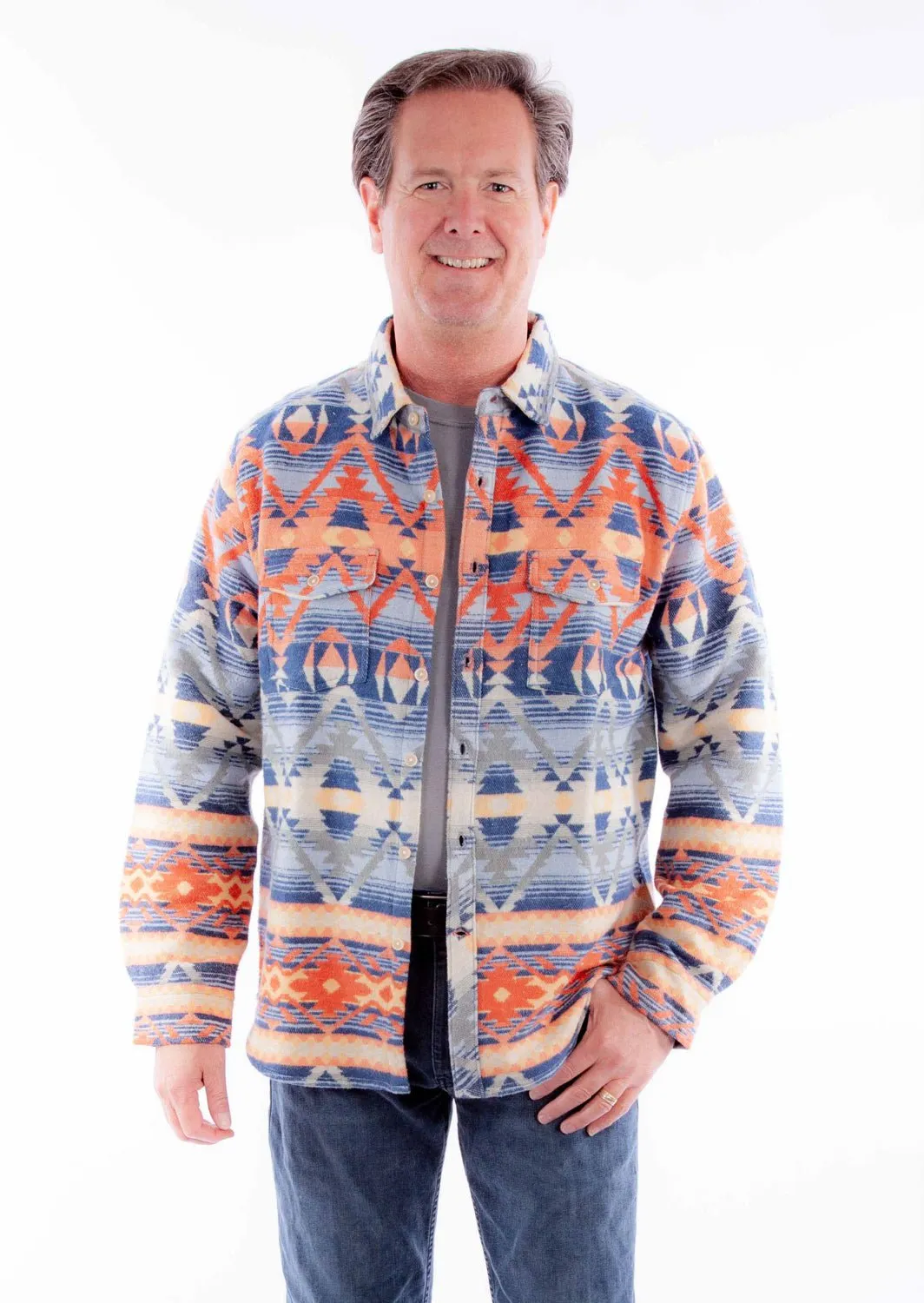 Scully Mens Aztec Southwest Santa Fe 100% Cotton L/S Shirt