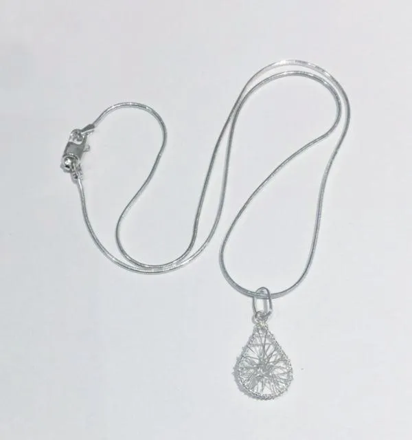 Sculpted Wire Teardrop Pendant