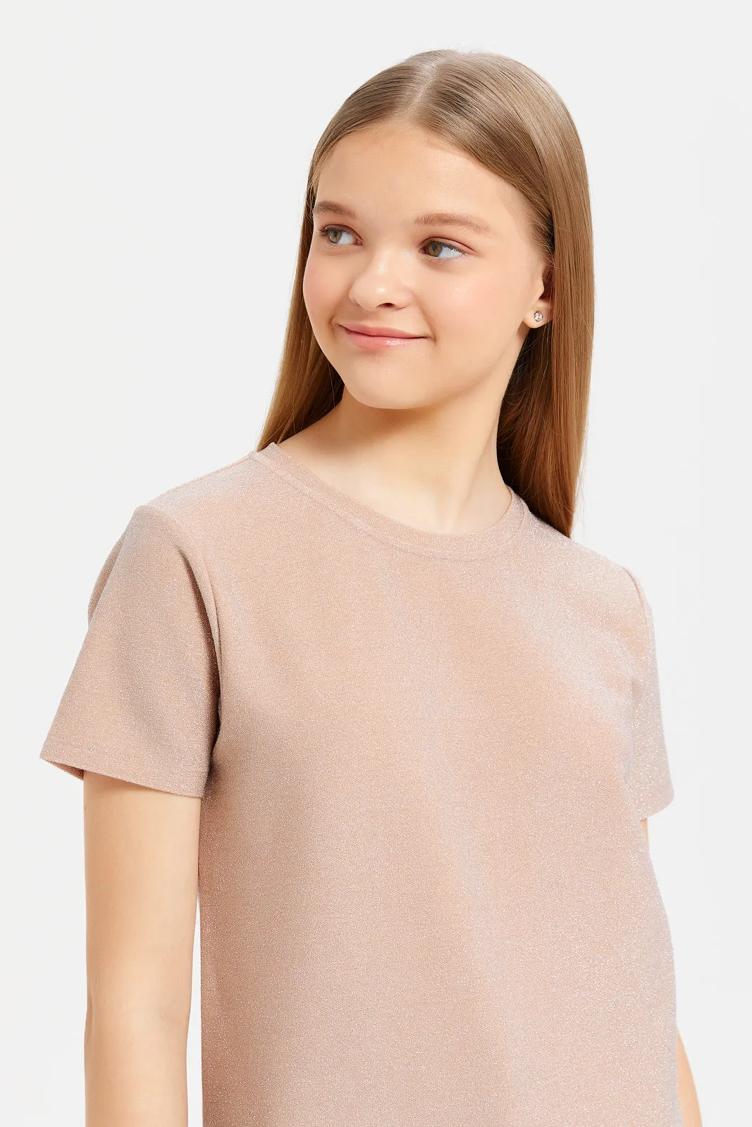 Senior Girls Gold Metallic Top