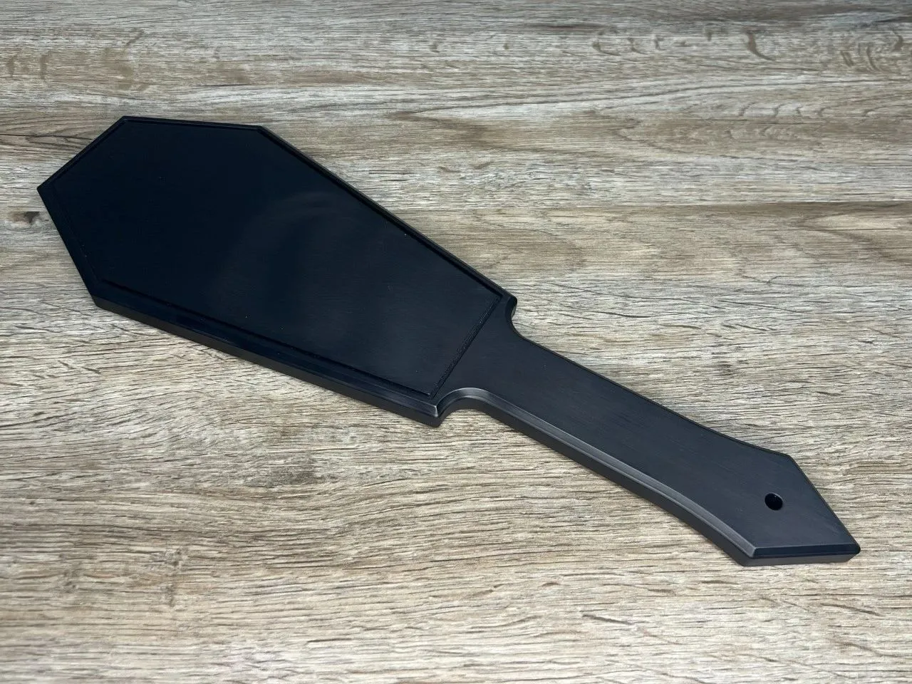 Spider Web Vlad's Revenge Coffin Shaped Black Anodized Aluminum Solid Metal Spanking Paddle
