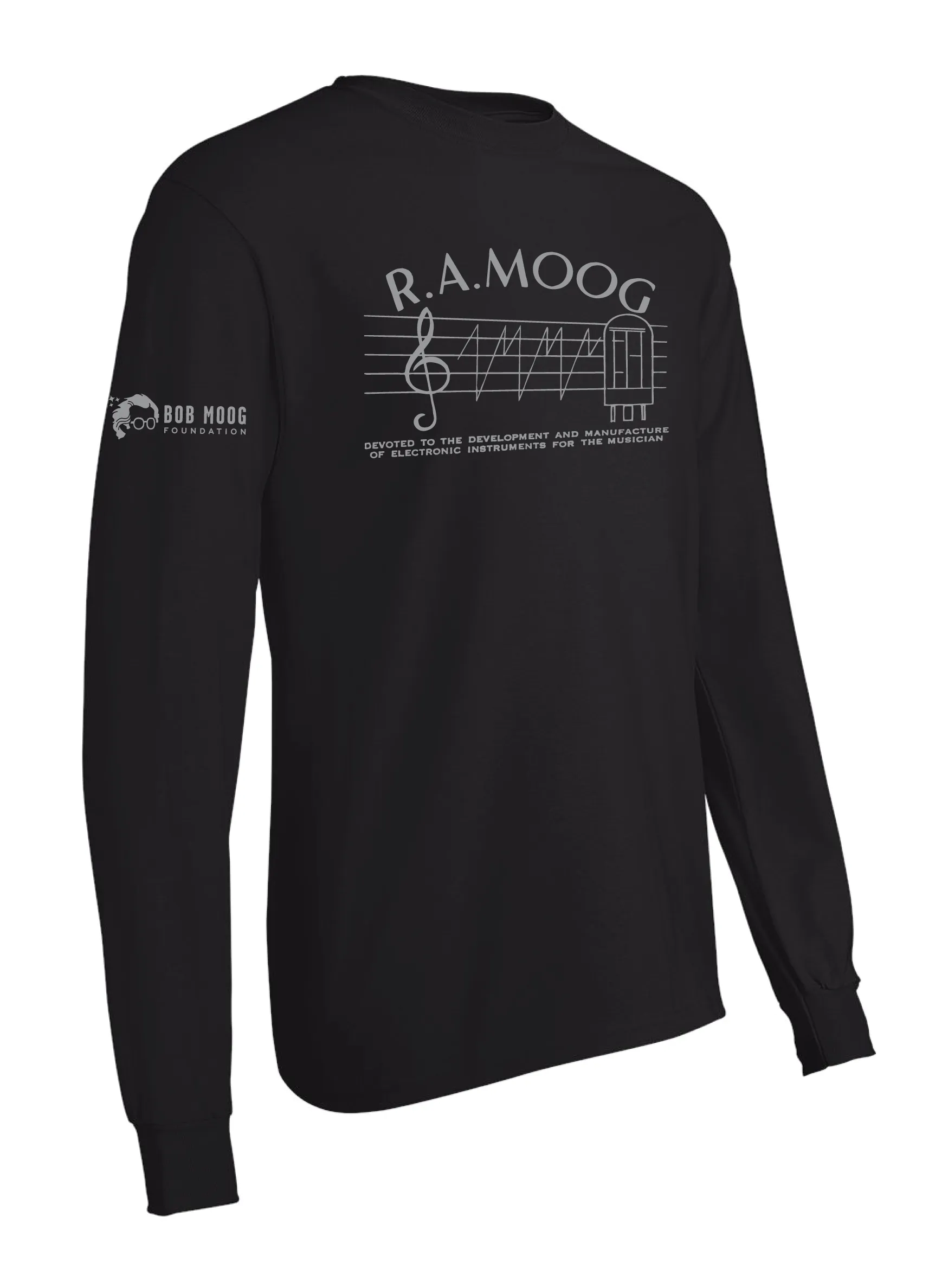 T-shirt: R.A. Moog Logo - Black - Unisex Long-Sleeve