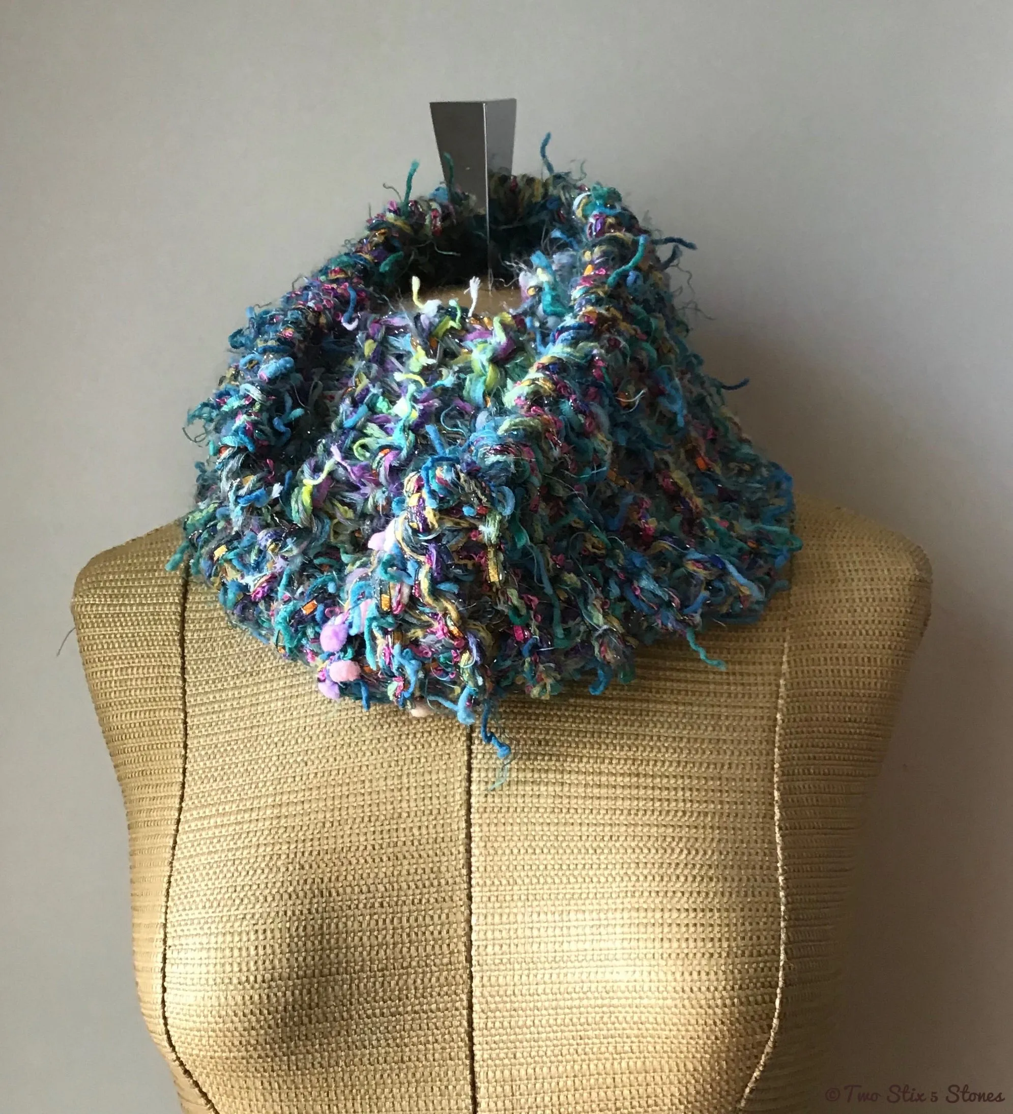 Turquoise Tweed Infinity Scarf
