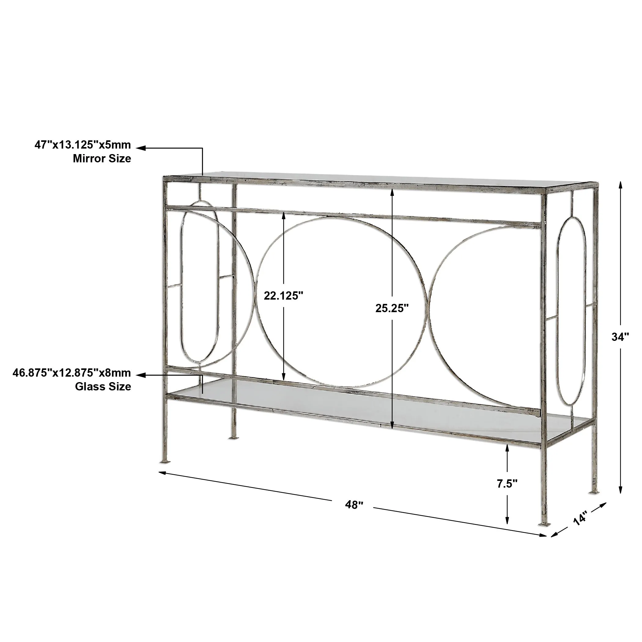 Uttermost Luano Silver Console Table