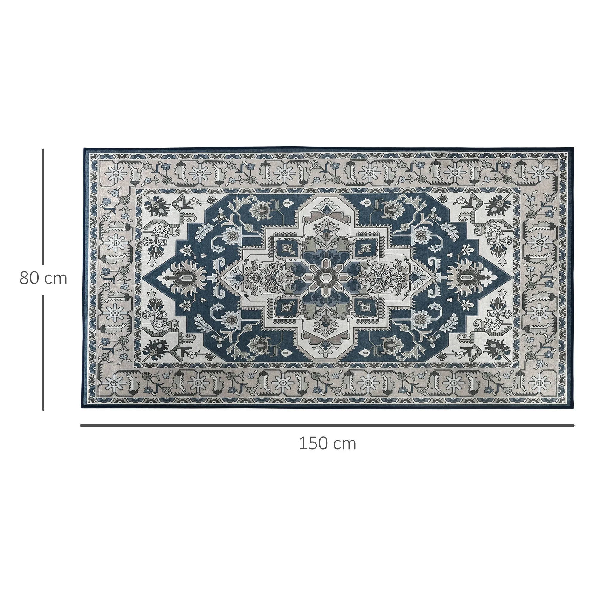Vintage Persian Rugs, Boho Bohemian Area Rugs Large Carpet for Living Room, Bedroom, Dining Room, 80x150 cm, Grey