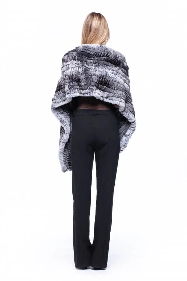 Women's Knitted Chinchilla Fur Stole