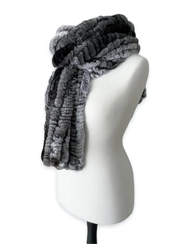Women's Knitted Chinchilla Fur Stole