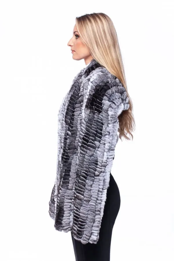 Women's Knitted Chinchilla Fur Stole