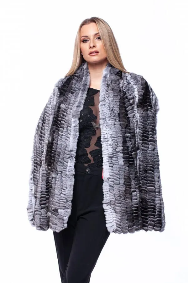 Women's Knitted Chinchilla Fur Stole