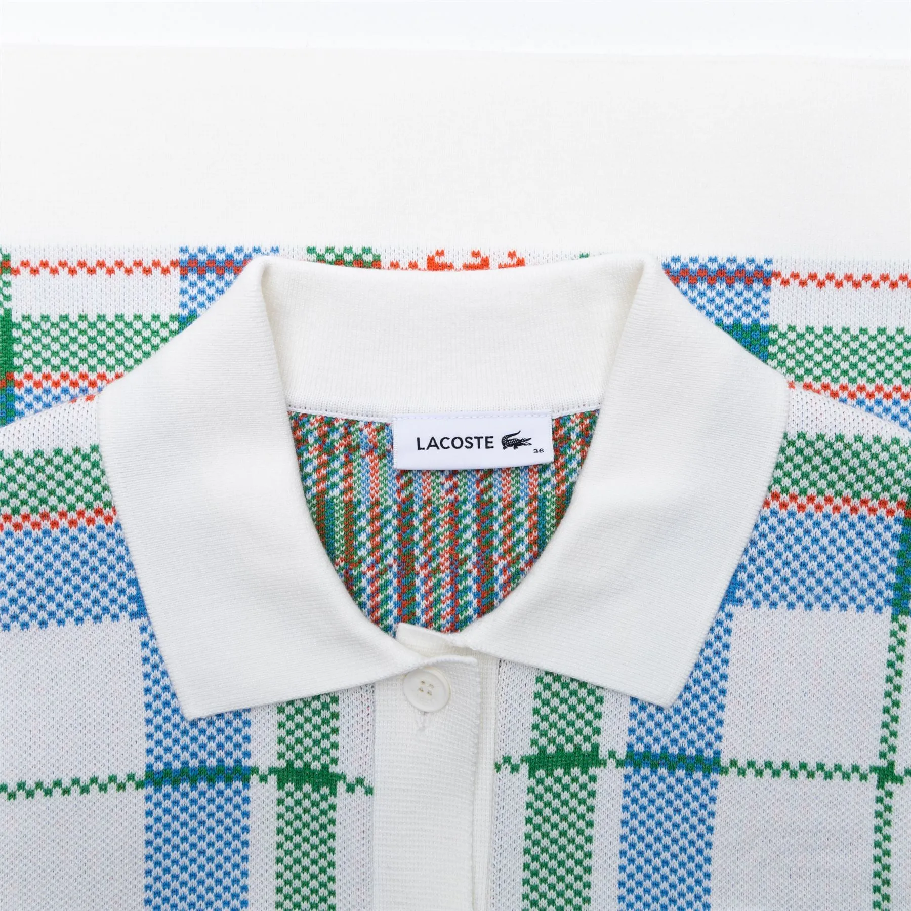 Womens Plaid Knitted Polo Neck Vest Flour/Ethereal - SS23